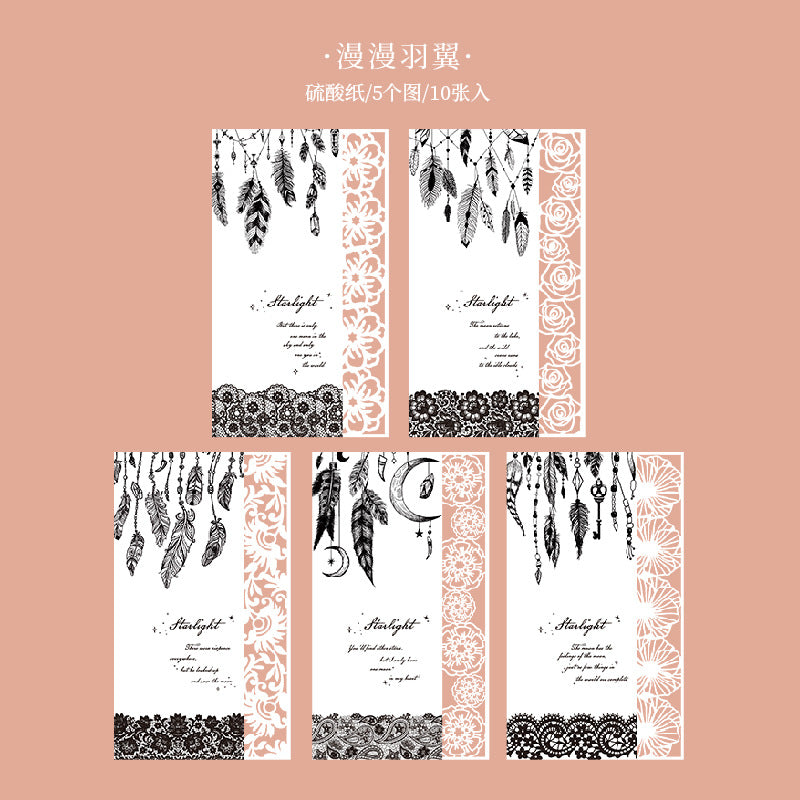 Material paper flower and Alice series lace hollow 10 sheets
