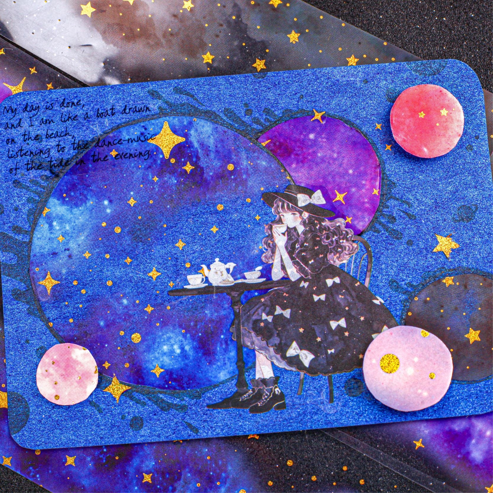 Creative Starlit PET Craft Tape – Galaxy Theme, Glittering Sand - ViktaShop
