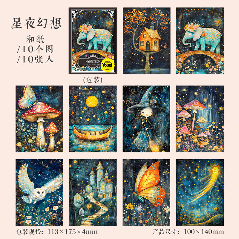 Fairy Tale Whisper Series Retro Material Stickers 6 Styles 10 psc