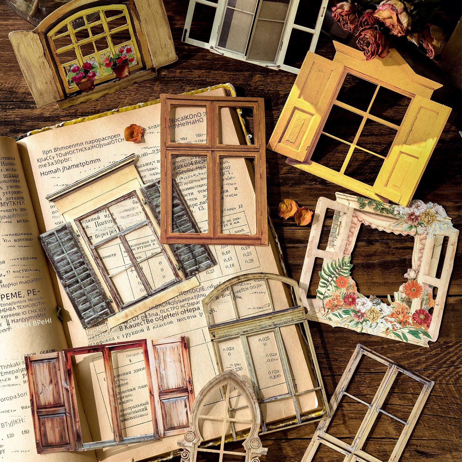 Vintage Hollow Flower Window Stickers, 10 Pcs - ViktaShop