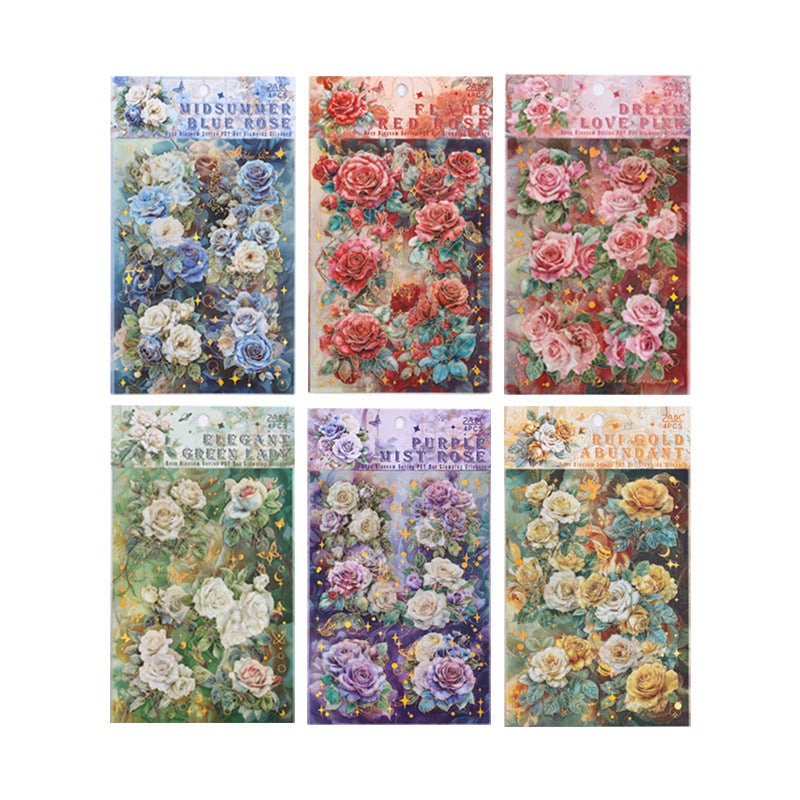 Rose Foil Stickers – PET Waterproof Cut Film, 6 Options - ViktaShop