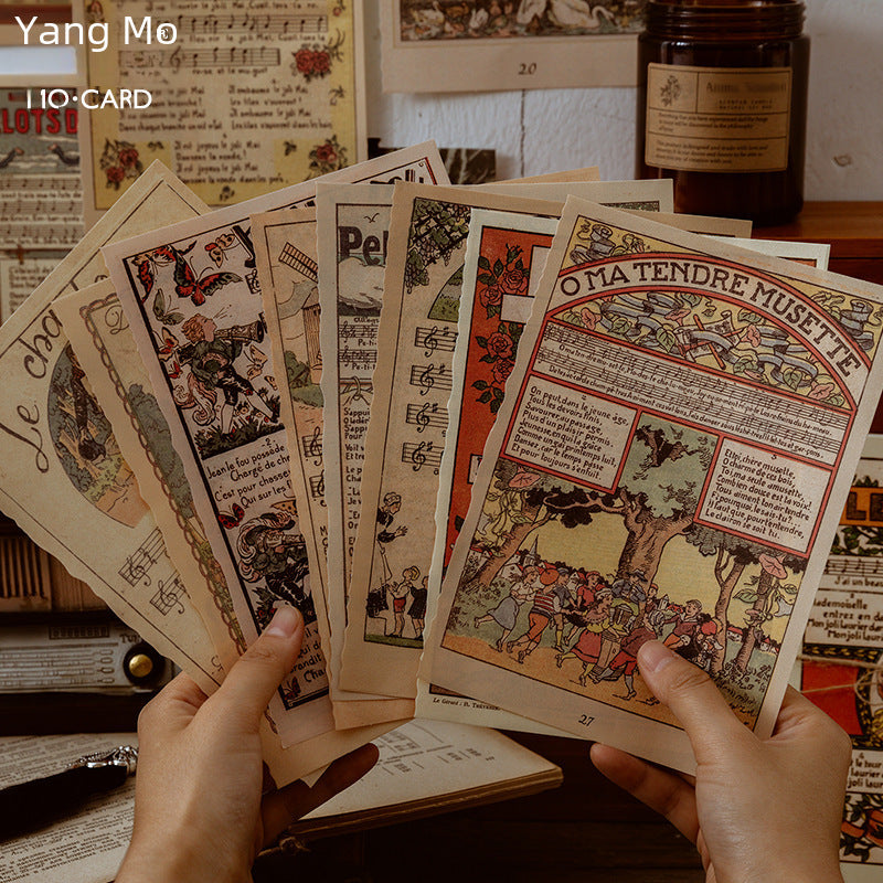 Antique Book Page Paper - Retro Letters Series, 8 Options - ViktaShop