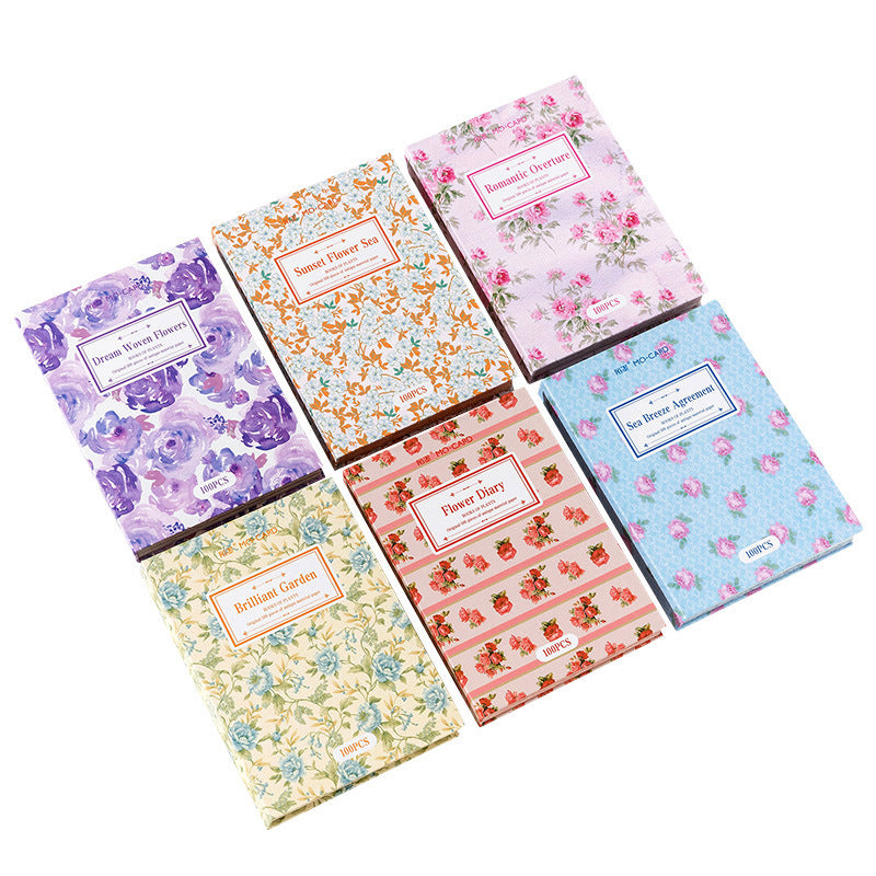 Book of Plants Series, Retro Floral Background Paper, 4 Options - ViktaShop