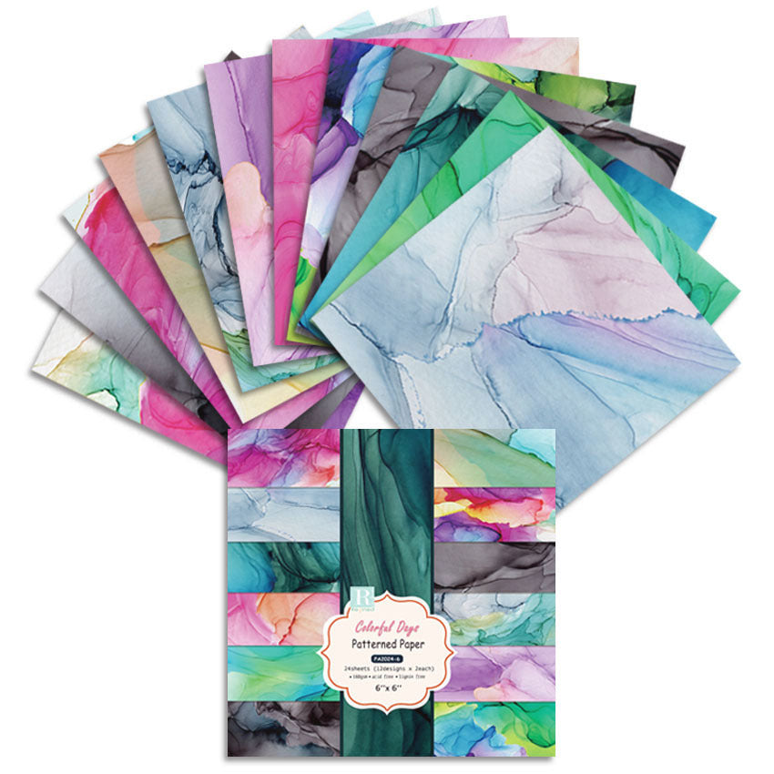 Colorful days DIY Photo Album Junk Journal Pattern Paper - 24 Sheets - ViktaShop
