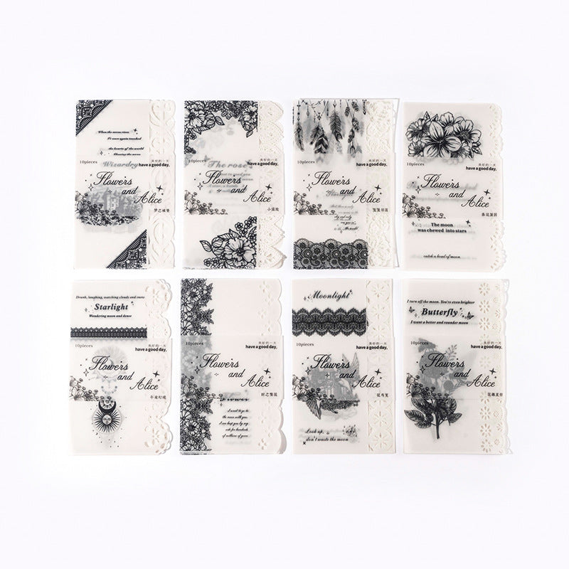 Material paper flower and Alice series lace hollow 10 sheets