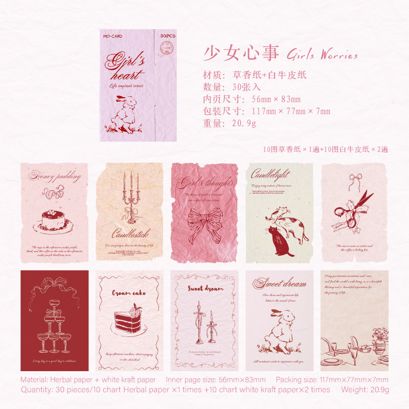 Material Stickers Life Imprint Series - 30 pcs - ViktaShop