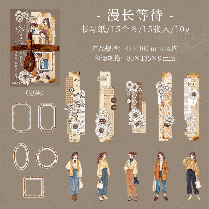 Hard Card Stickers – Romantic Echo Series, 6 Options - ViktaShop