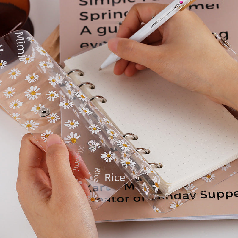 A6/A7 Loose-Leaf Journal Notebook with Transparent PVC Cover – Cute Daisy Style - ViktaShop