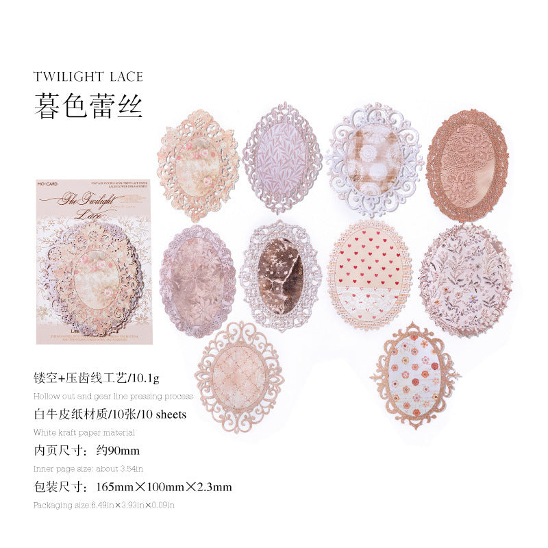 Flower Dream Vintage Lace Paper stickers 10 psc