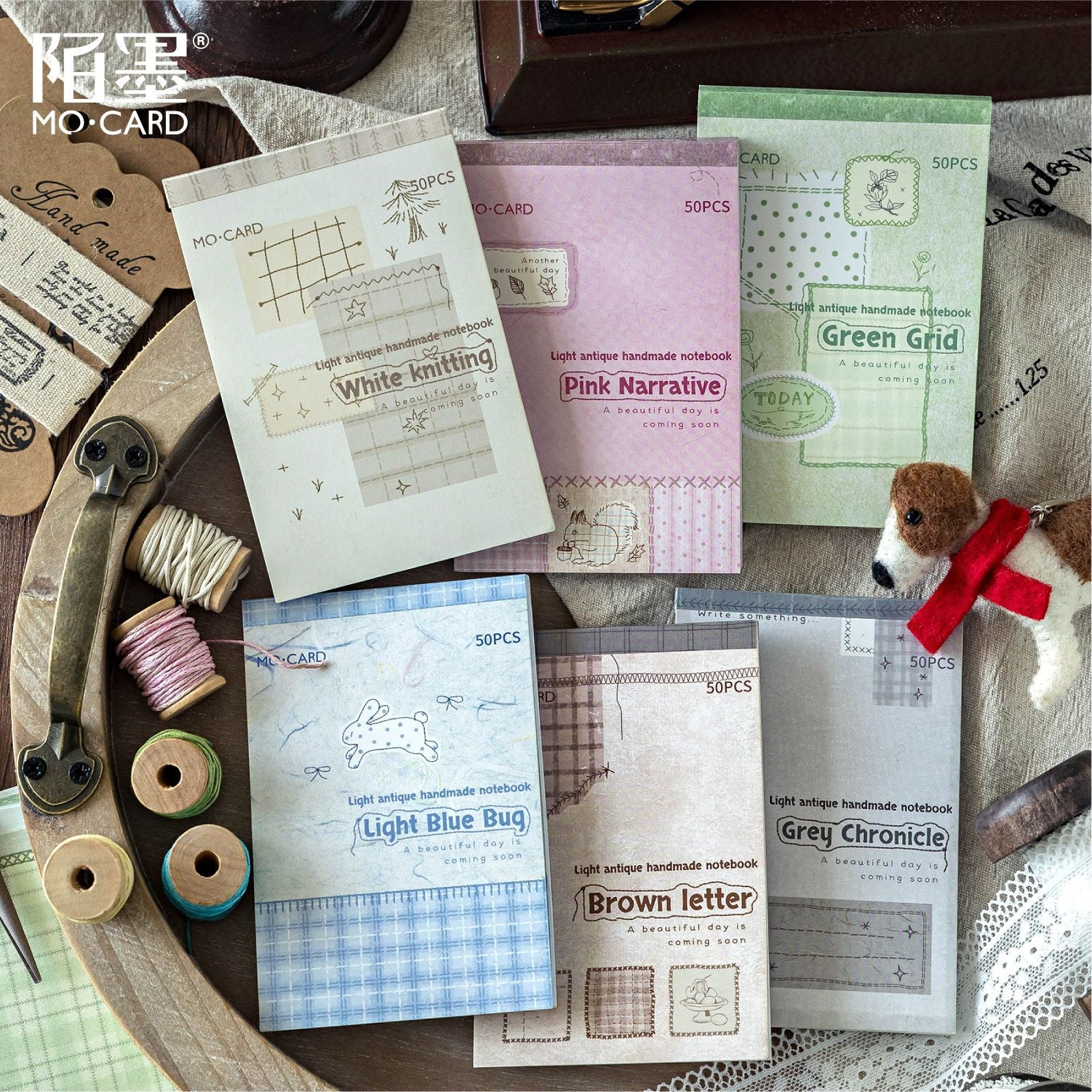 Sewing Time Series Light Retro White Kraft Notepad, 50 Pcs - ViktaShop