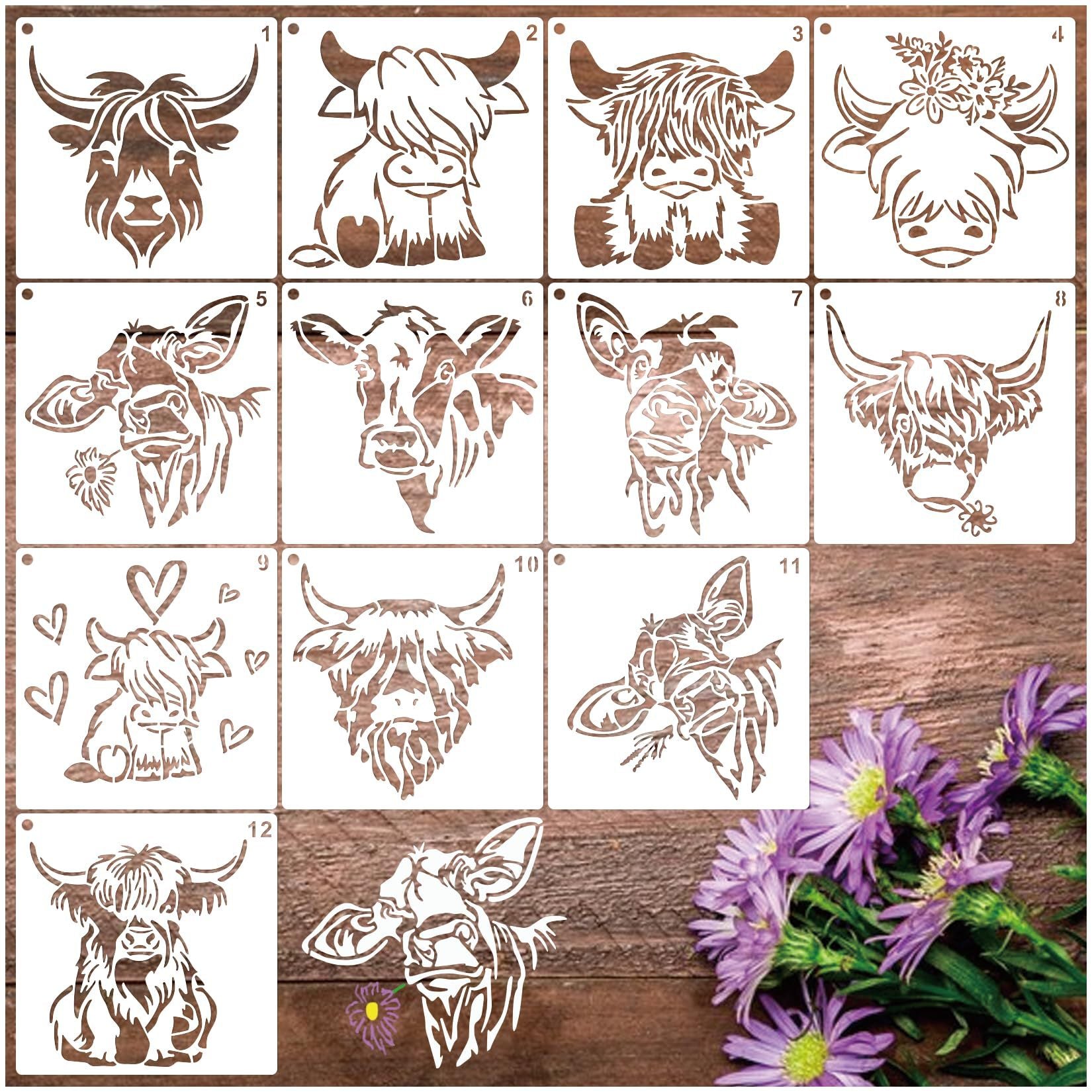 Butterfly & Farm Animal Stencil – Insect Cow DIY Template PET Material - ViktaShop