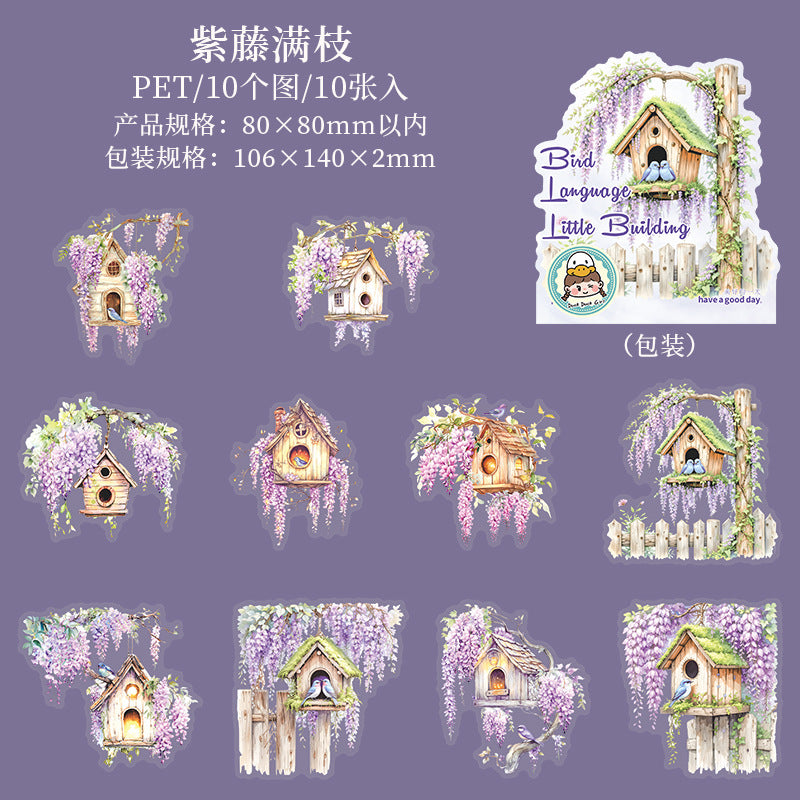 Birdsong Series Landscaping Pet Stickers 6 Styles 10 psc
