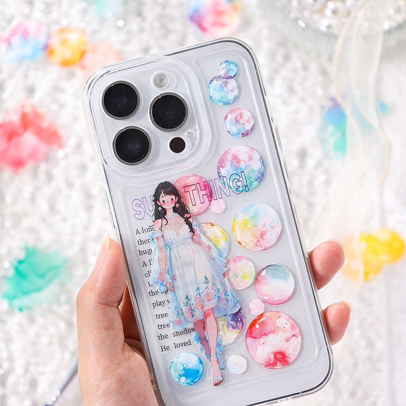 Glass Candy Heart PET Stickers - Transparent Splash Ink Style - ViktaShop