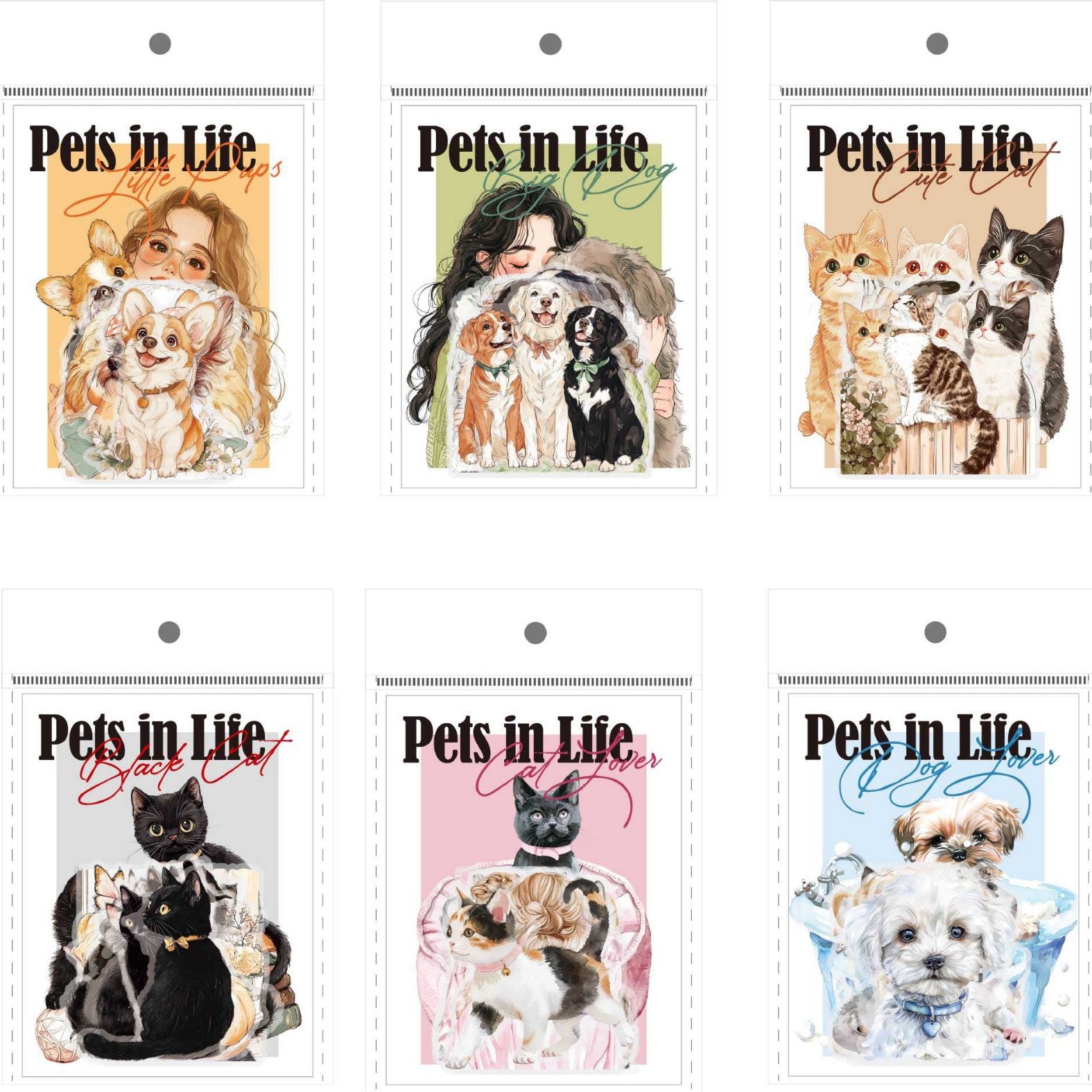 PET stickers cartoon cute animal 20 psc