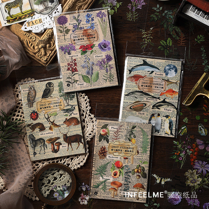 PET Stickers – Retro Notebook DIY Decoration Stickers, 20 Pcs - ViktaShop