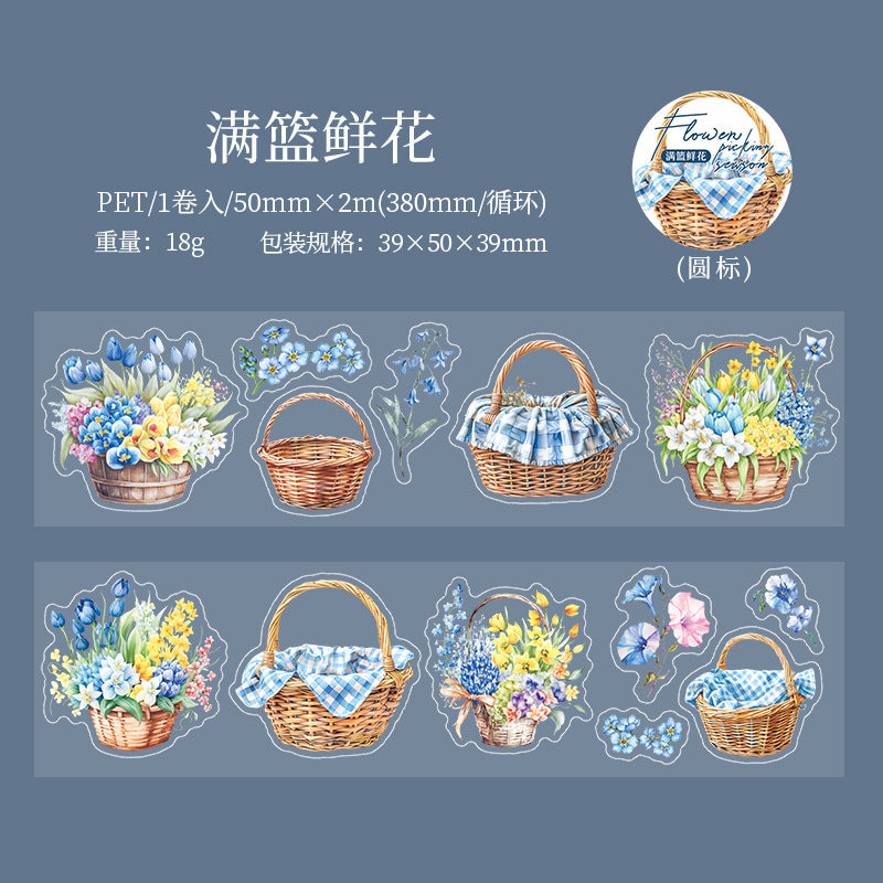 Flower Picking PET Tape – Flower Basket Series, 2m - ViktaShop