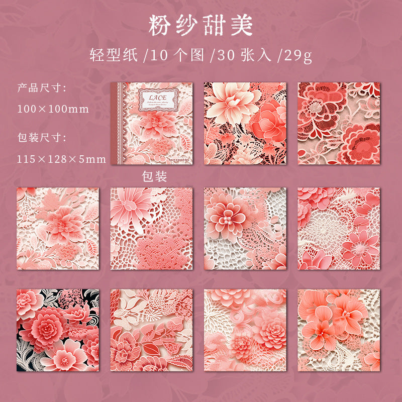 Creative Lace Texture Backing Paper – Lace Series, 6 Options - ViktaShop