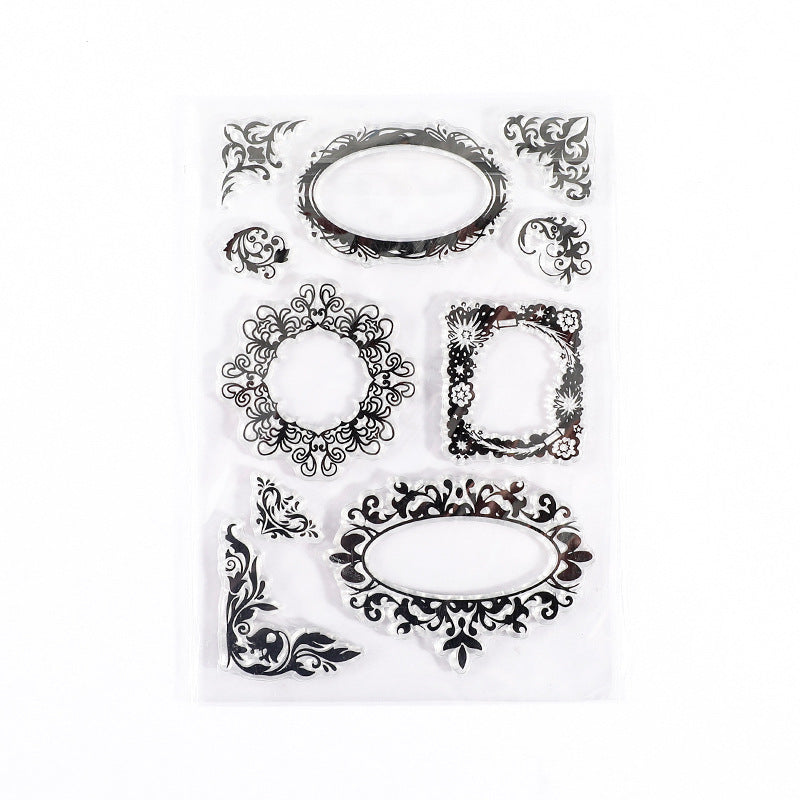 Transparent Silicone Seal - Retro Plant & Flower Collage - ViktaShop