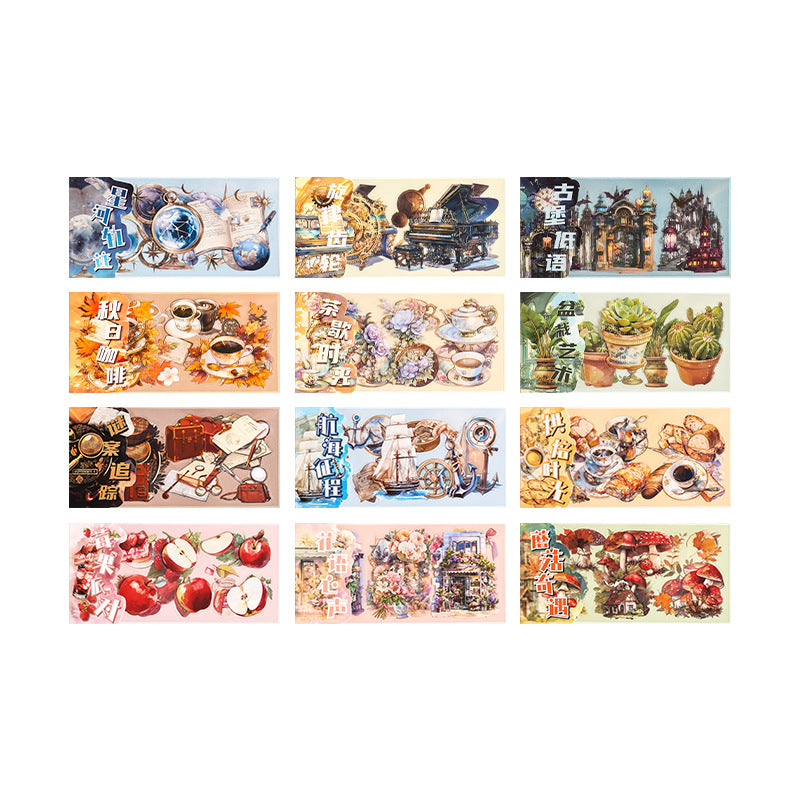 Time Notes Series PET Sticker Pack, 12 Options - ViktaShop