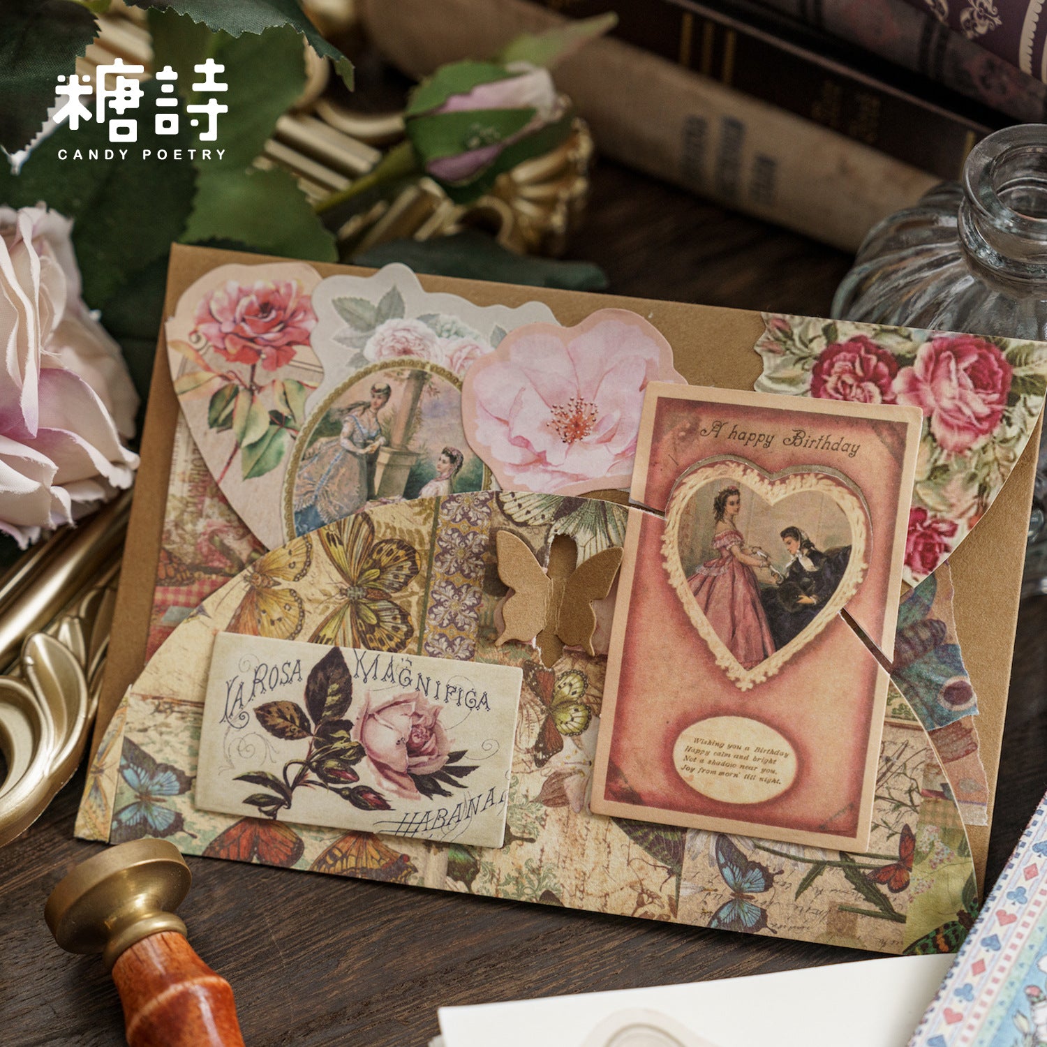 Flower Borderless Material Pack – Flower Old Stories Series, 40 Pcs - ViktaShop