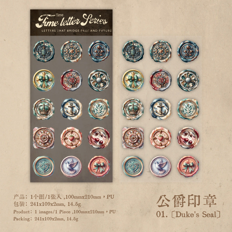 Time Letter Series PET Stickers, 1 Pcs - ViktaShop