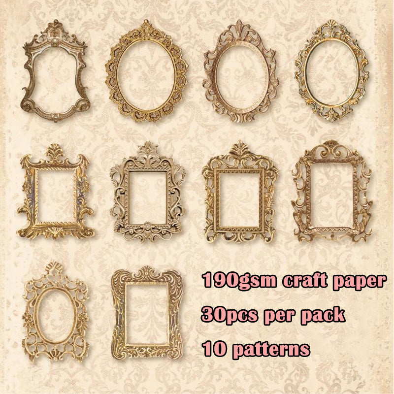 Retro Hollow Frame – Card Material Background Paper, 30 Pcs - ViktaShop