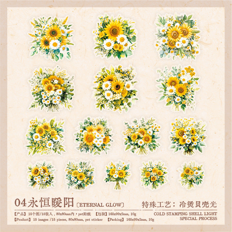 Seasons Flowers Series PET Stickers - ViktaShop
