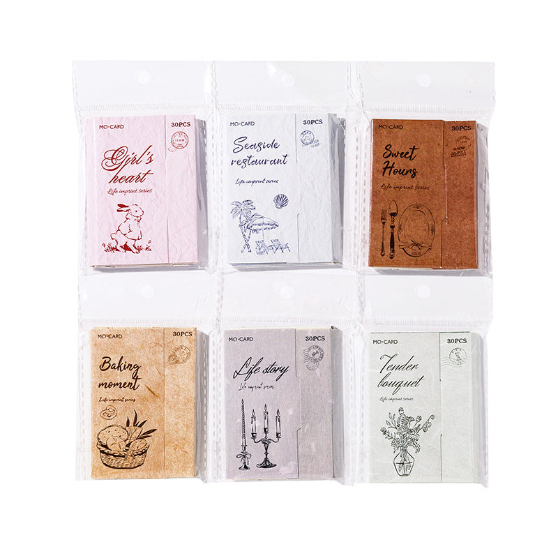 Material Stickers Life Imprint Series - 30 pcs - ViktaShop