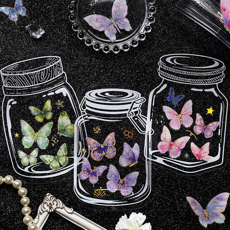 Flashing Butterfly Shadow Stickers – Transparent PET Stickers - ViktaShop