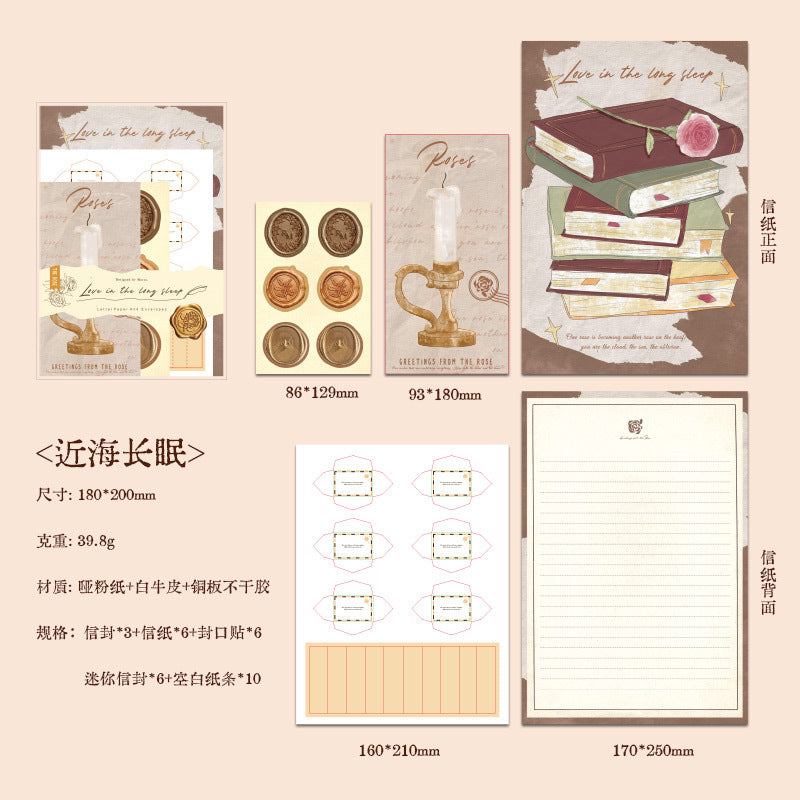 Stationery Set - Rose Greeting Series, 4 Options - ViktaShop