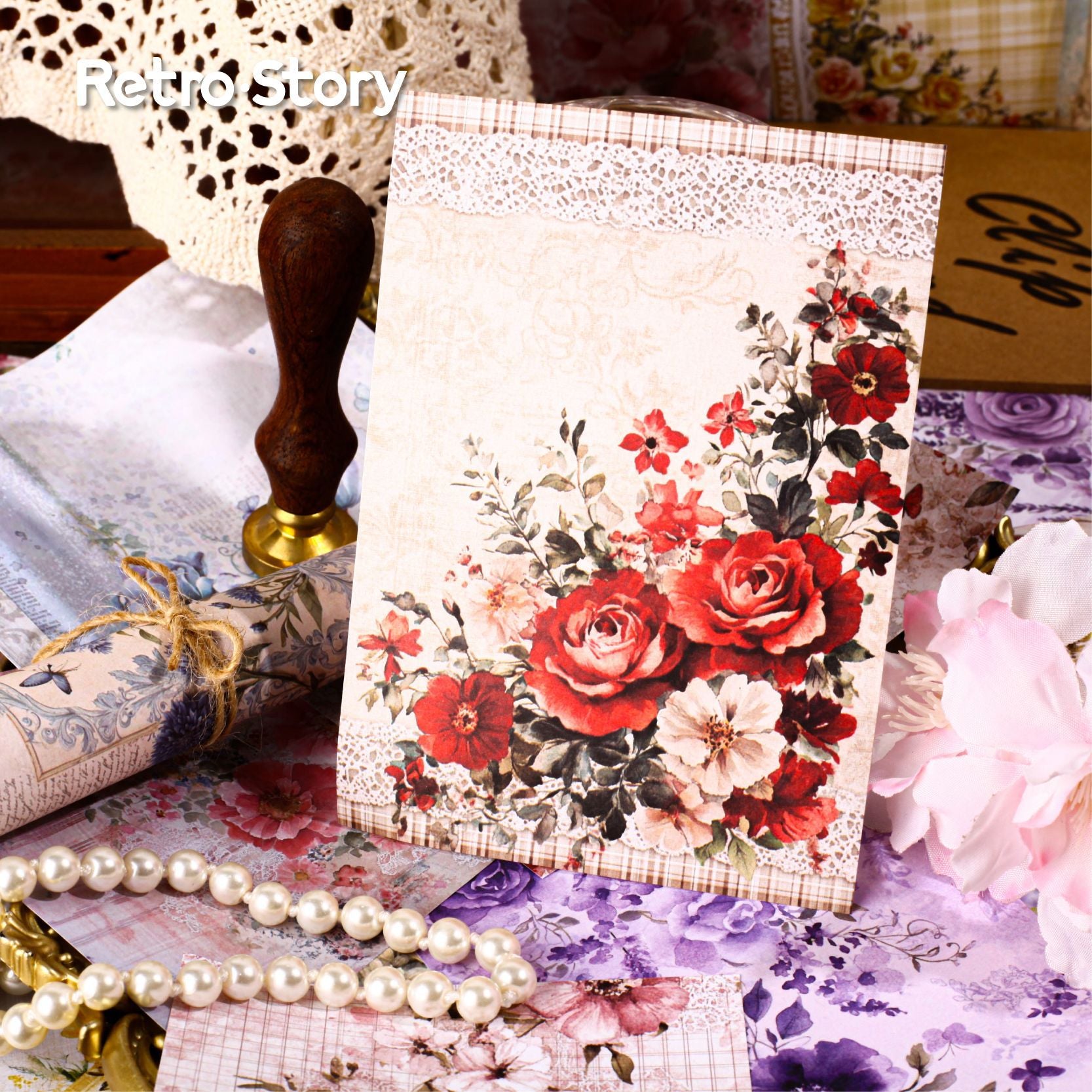 Spot Wind Dyed Retro Flower Paper - ViktaShop