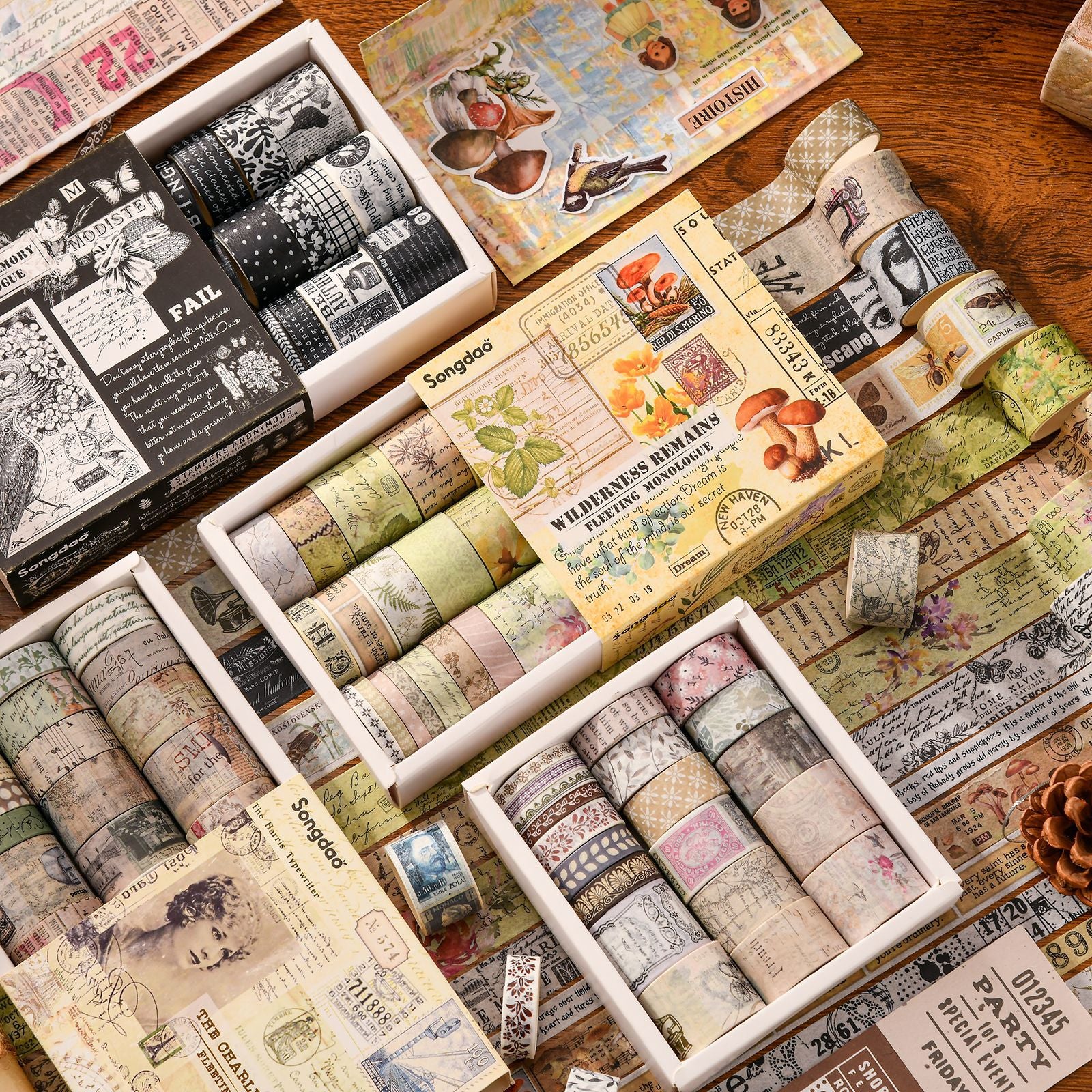 Vintage Fate Monologue Sticker & Paper Tape Set – DIY Album & Diary - ViktaShop