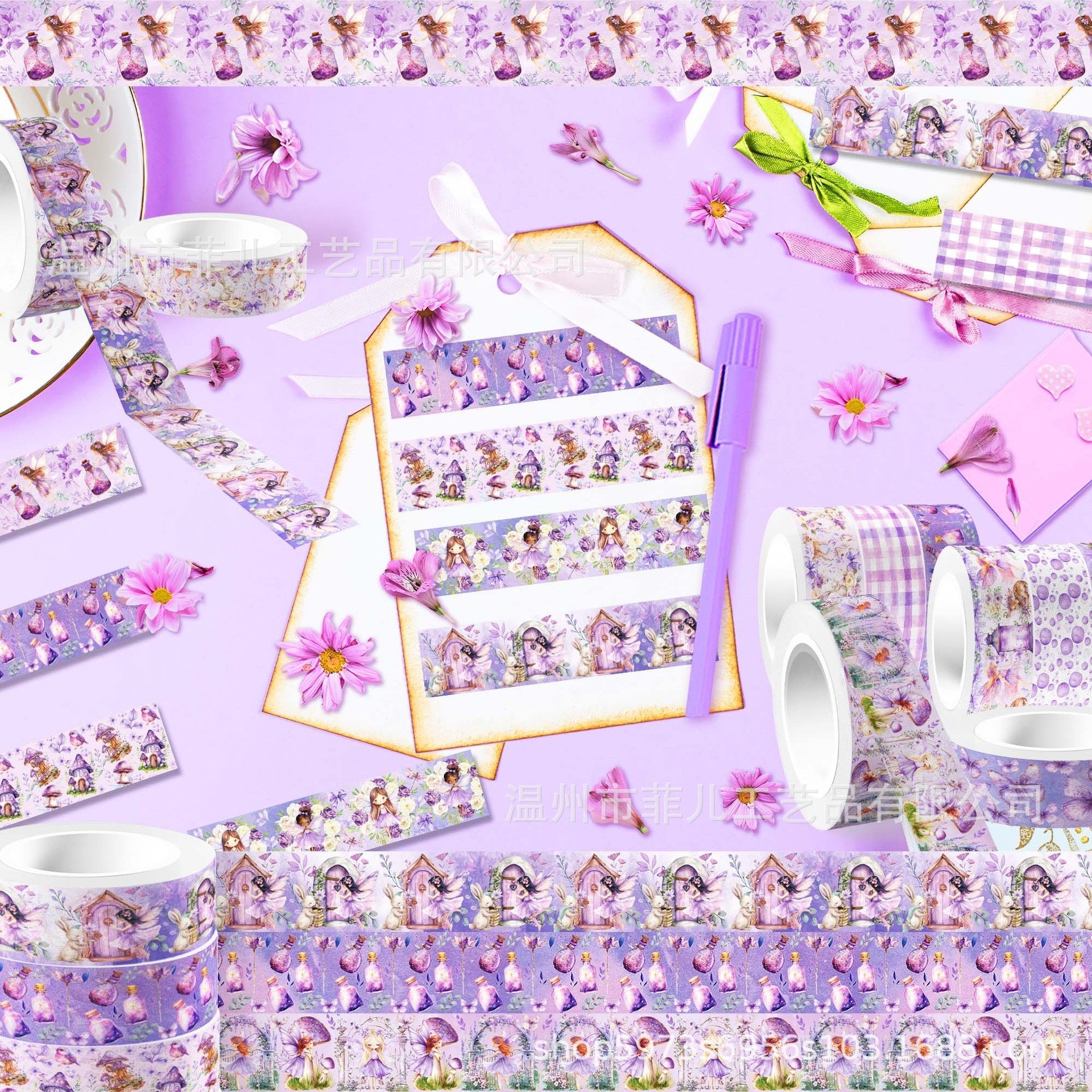 Purple Fairy Butterfly Washi Tape – Decorative Roll for Journals & DIY - ViktaShop
