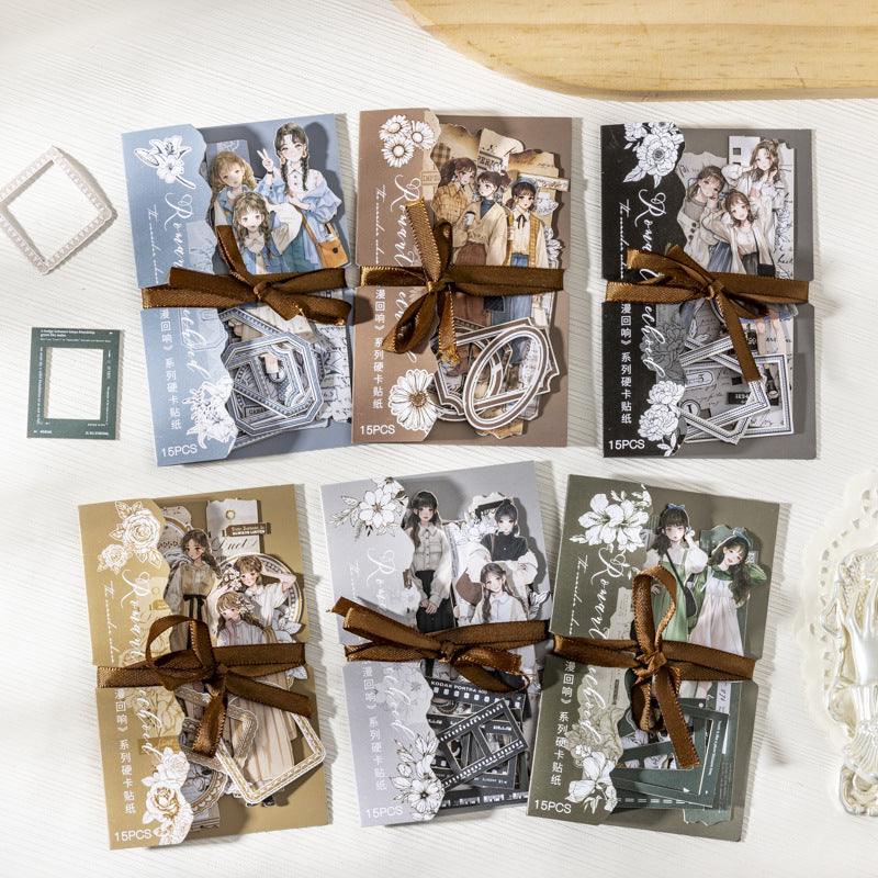 Hard Card Stickers – Romantic Echo Series, 6 Options - ViktaShop