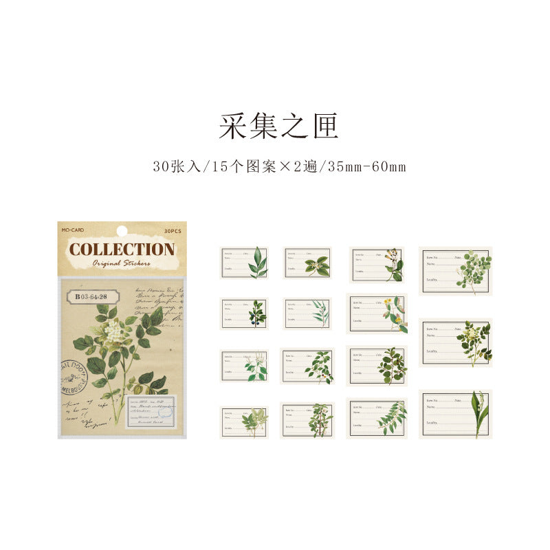 Sticker Bag Retro Plant DIY Background, 6 Options - ViktaShop