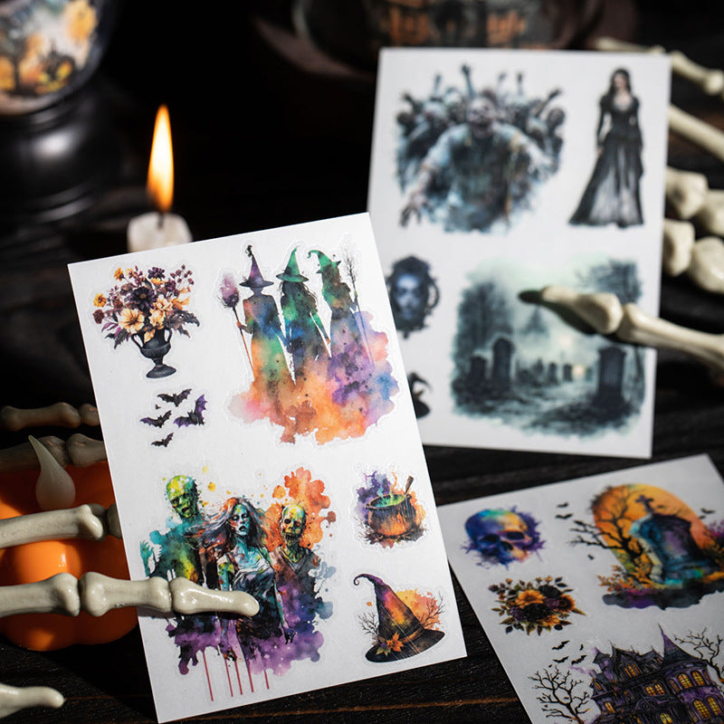 Dark Gothic Wind Transfer Sticker – Gothic Besieged City Series, 5 Pcs - ViktaShop