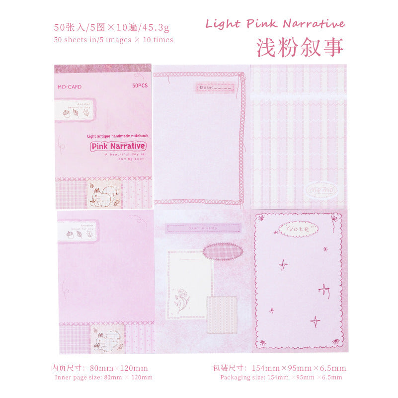 Sewing Time Series Light Retro White Kraft Notepad, 50 Pcs - ViktaShop