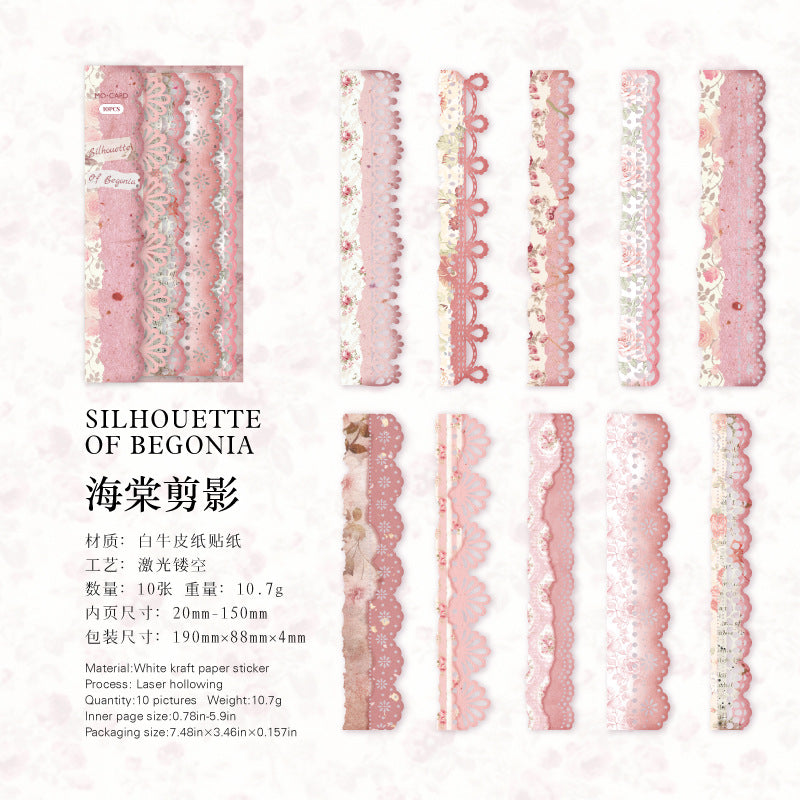Strip Lace Material Paper - 10 Pcs - ViktaShop
