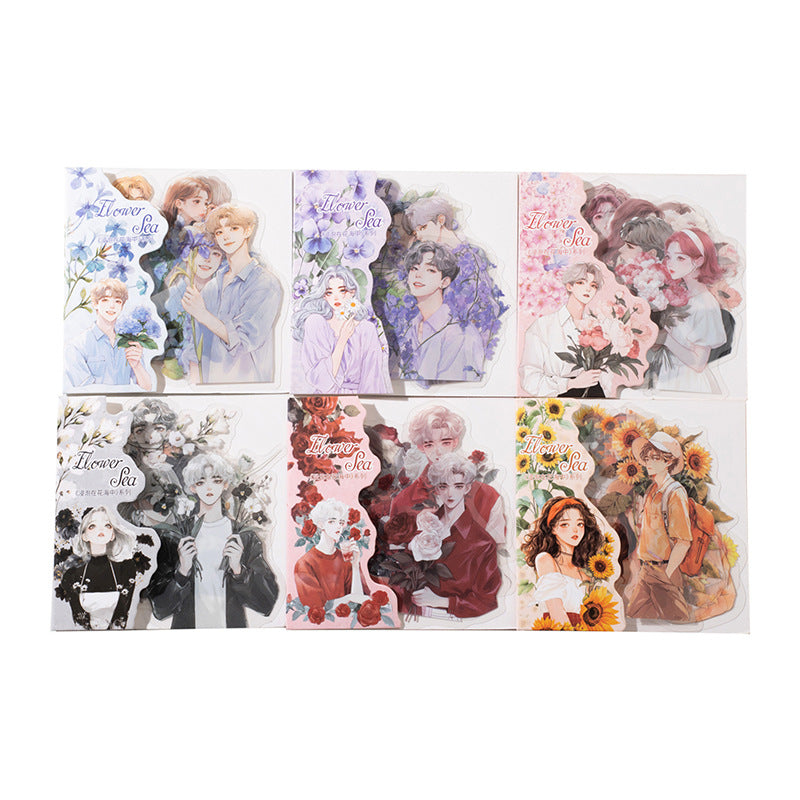 Original Floral Character Pet Stickers 6 Styles 15 psc