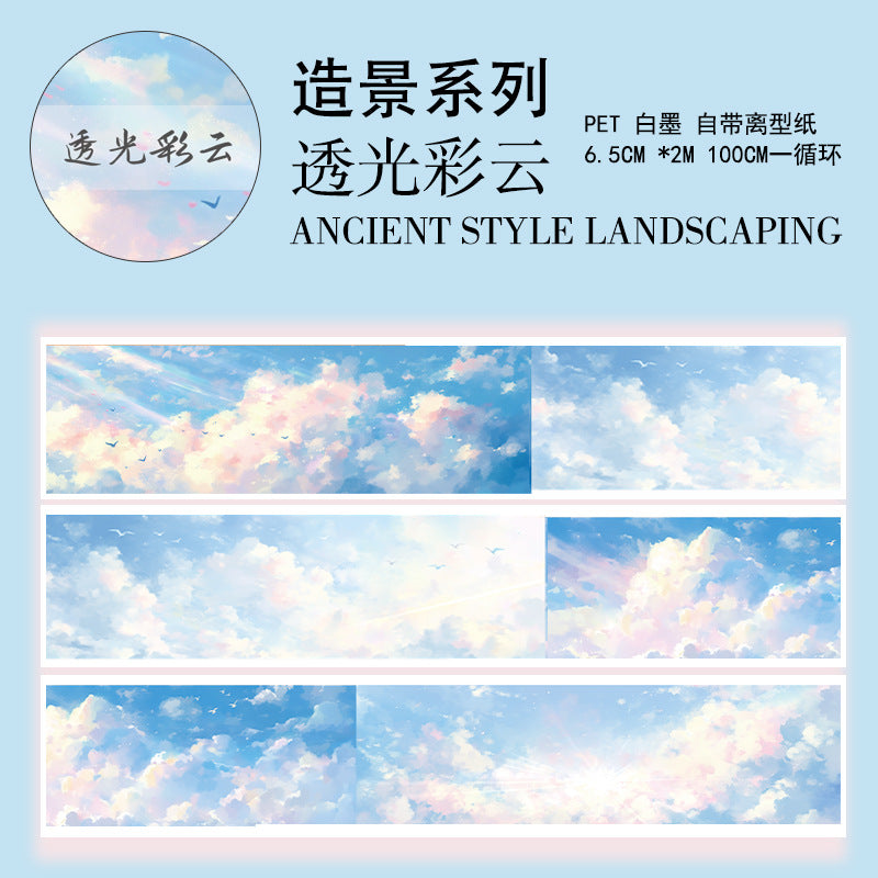 Sky Series Landscape PET Tape – Clouds, Lightning & Sunset, 2m - ViktaShop