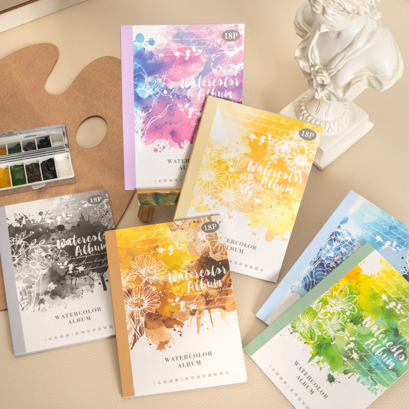Watercolor Series PET Stickers, Double Material Decorative Stickers, 6 Options - ViktaShop