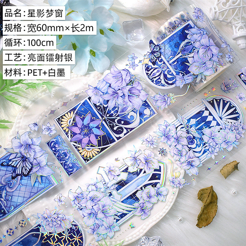 Plant Small Flowers PET Tape – Bright Decorative Collage Material, 2m - ViktaShop