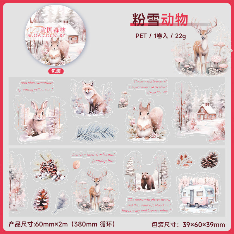Snow Country Forest Series – PET Tape, Winter Landscape, 2m - ViktaShop