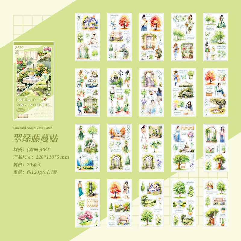 Hazy Memory Sticker Series, Retro PET Stickers, 6 Options - ViktaShop
