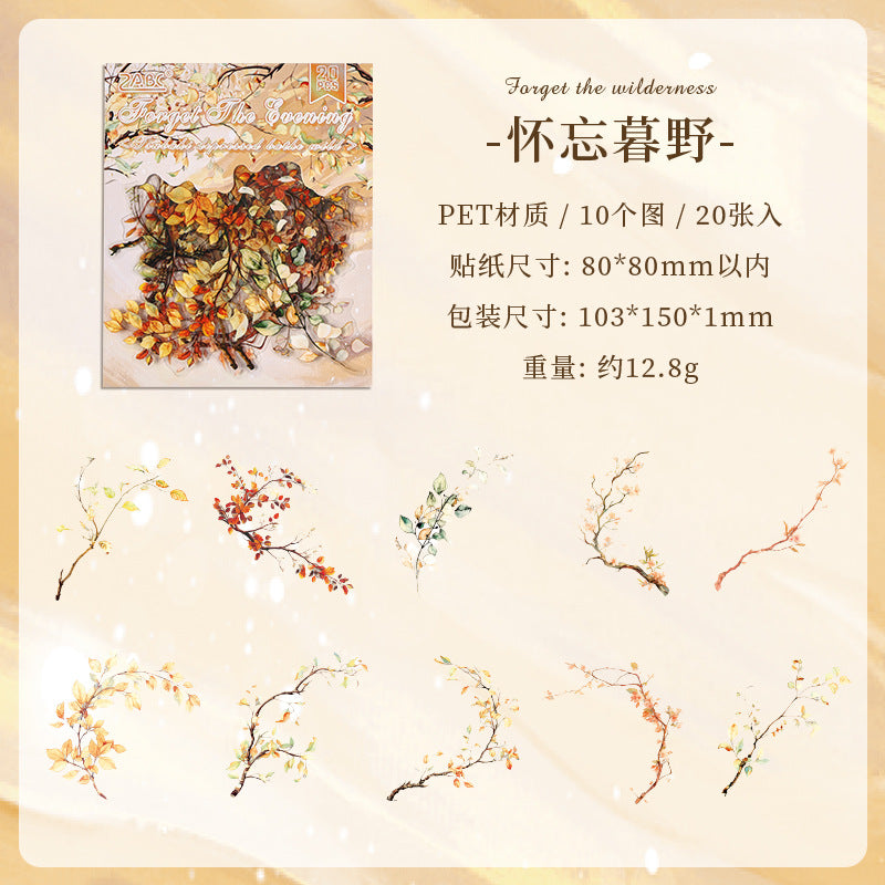 PET Sticker Pack - Plant & Flower Theme, 20 Pcs - ViktaShop