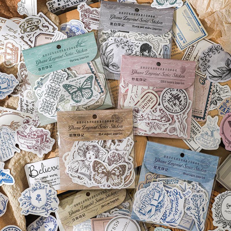 Retro Stamp Stickers - Ghana Series, 25 Pcs