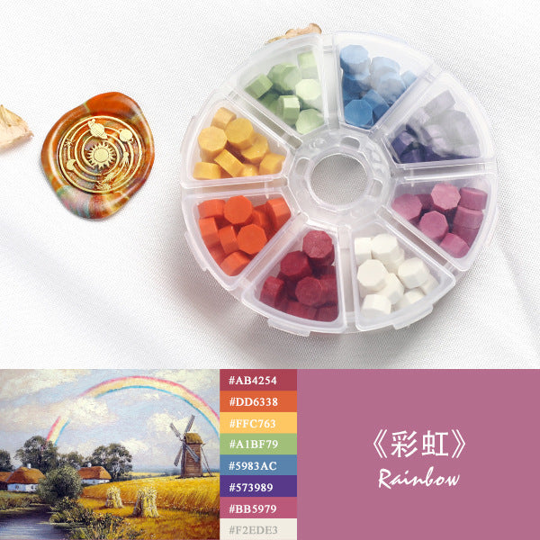 Vintage Transparent Fire Paint Wax Granules Set with Gold Powder - ViktaShop