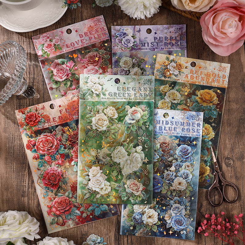 Rose Foil Stickers – PET Waterproof Cut Film, 6 Options - ViktaShop