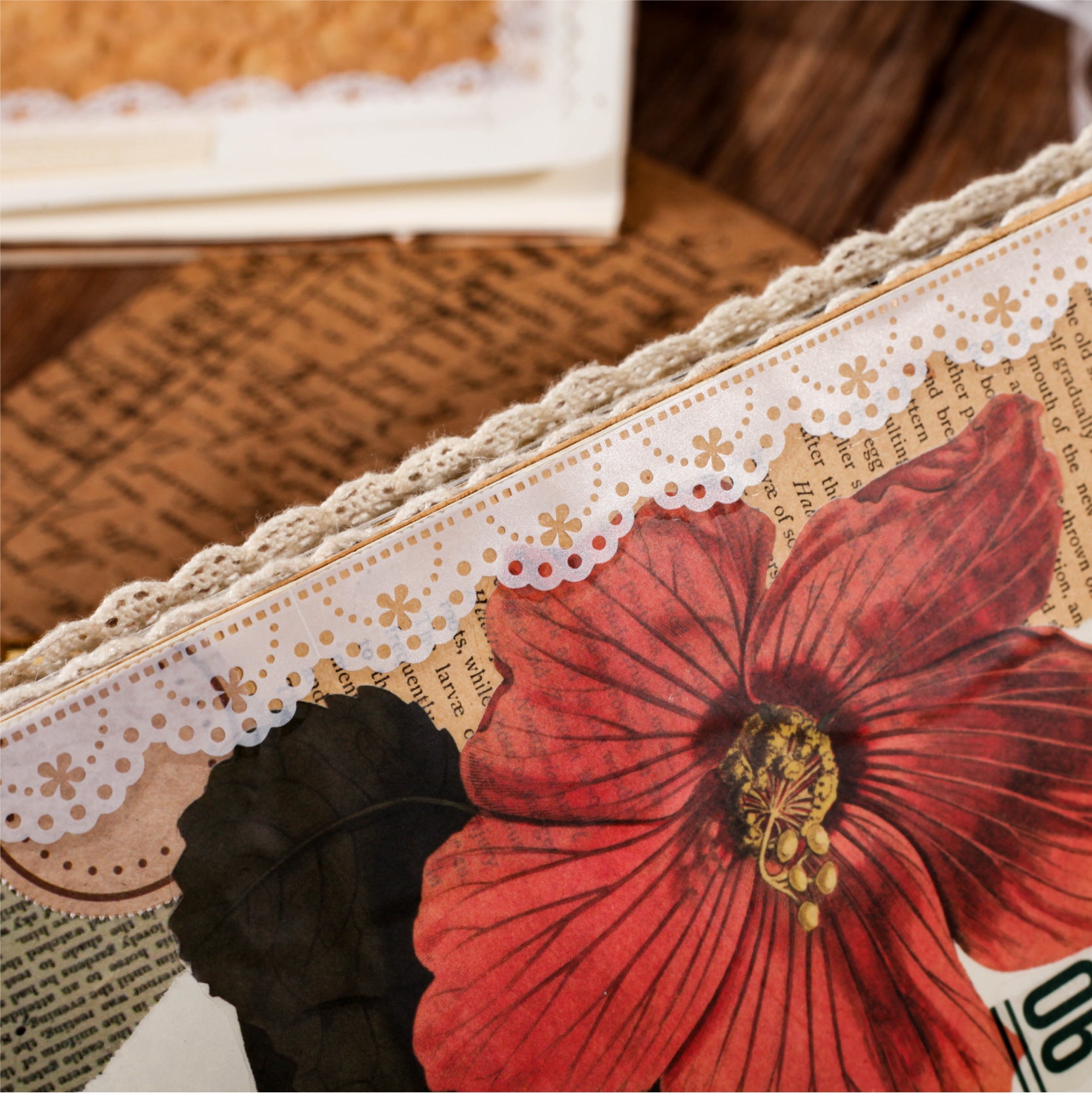 RetroStory PET Tape – Lotte Lace Edging, Classic Circular Sticker - ViktaShop