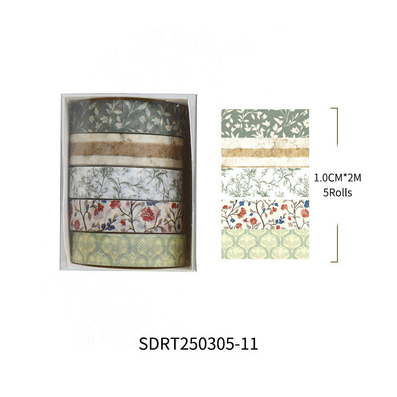 Old Year Poem Washi Tape Set – Retro Literary Style, 12 Options - ViktaShop